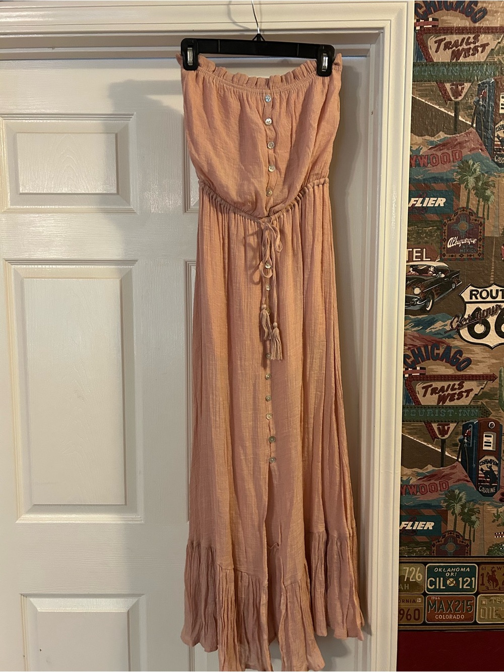 Bluivy Strapless Maxi Dress in Dusty Peach